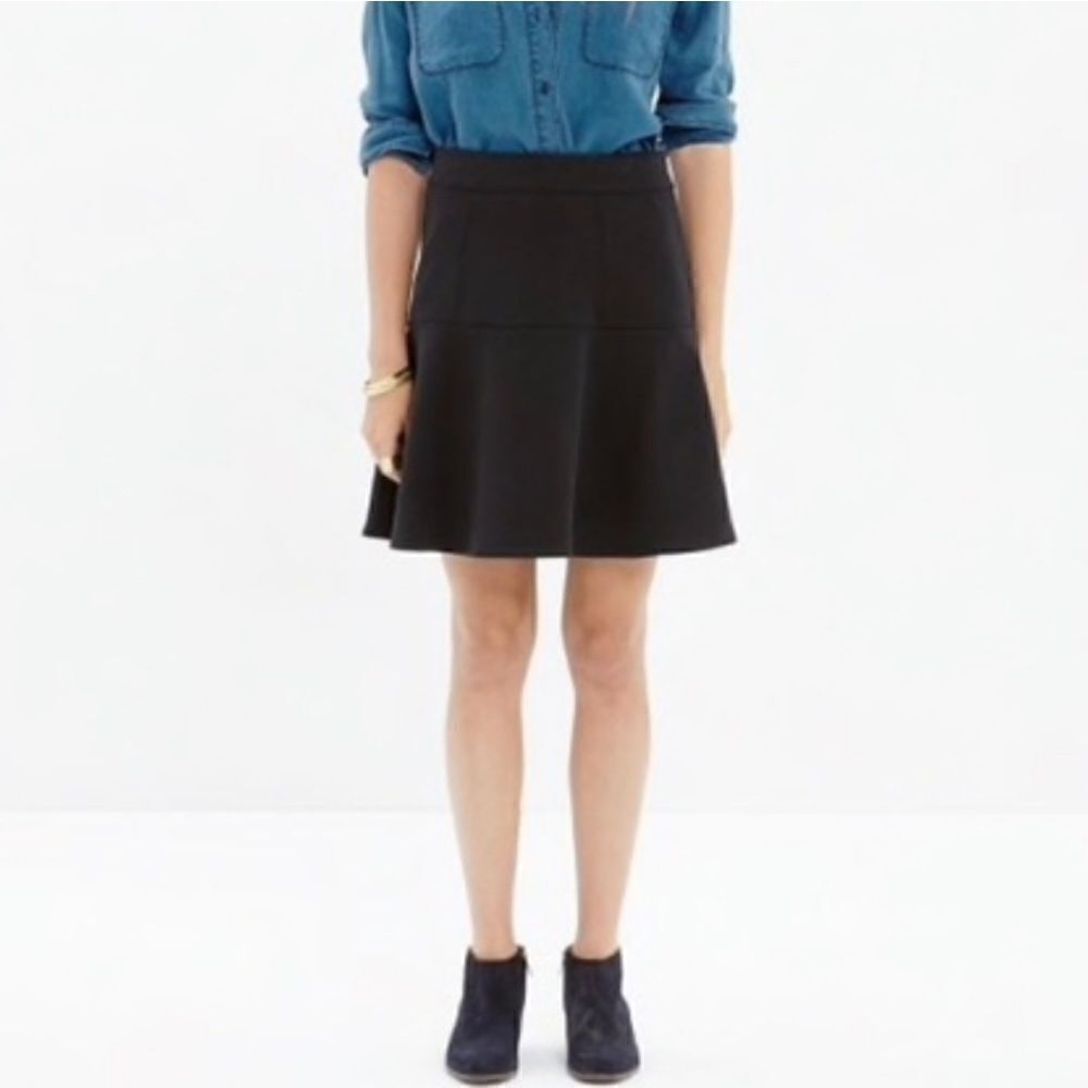 Madewell Wavelength Black Fit Flare Skirt